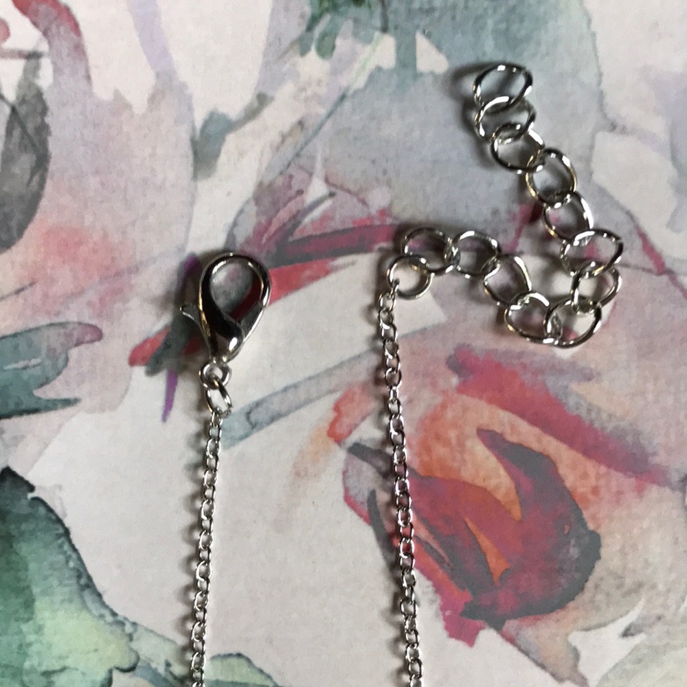 New! Silver Pearl Drop Necklace - Picture 7 of 9